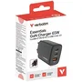 Verbatim Essentials GaN Charger 65W 2xUSB-C 1xUSB-A Negro
